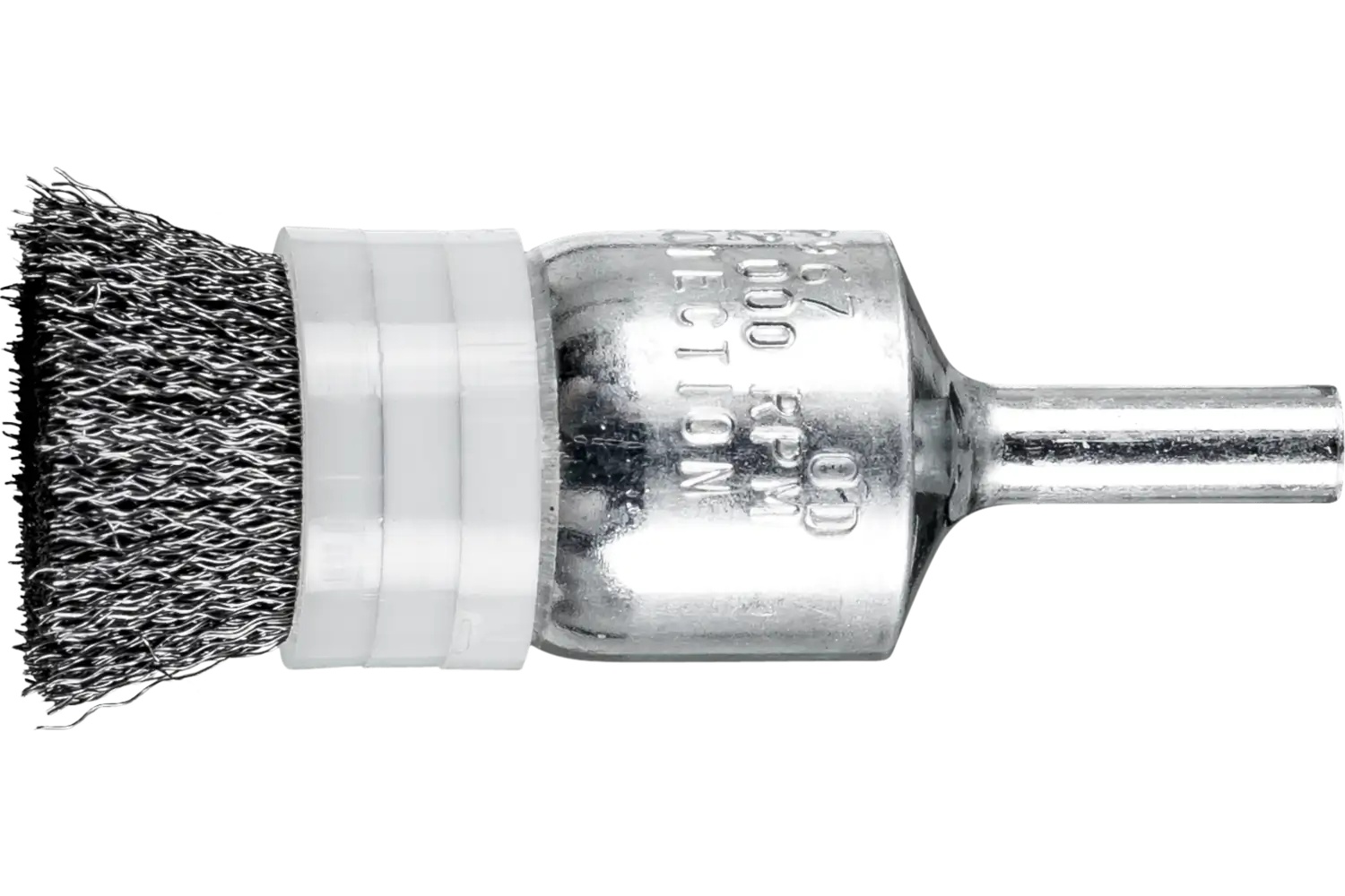 Picture of Pferd Banded Crimped Wire End Brush 3/4" Dia. .006 Carbon Steel 1/4" Shank